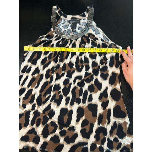 INC Brand- Y2K- beaded neck- tank top- cheetah print- sleeveless- animal print - Picture 3 of 5